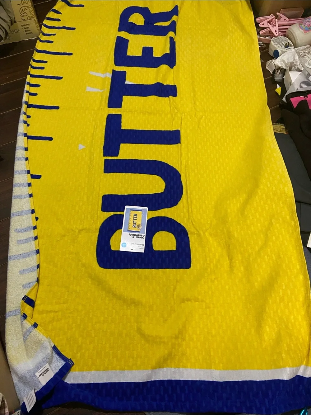 Room Essentials Extra Long Butter Cotton Beach Towel 36 X 72”